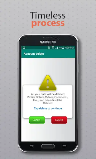 Account Delete for social application screenshot 1
