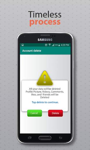 Account Delete for social application screenshot 1