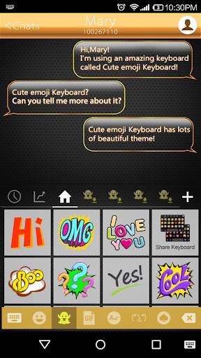 Gold Classic Emoji Keyboard स्क्रीनशॉट 3