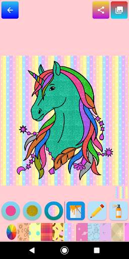 Unicorn Coloring Pages Game for kids glitter screenshot 1