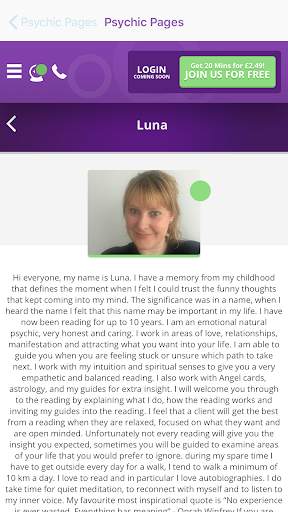 Psychic Pages screenshot 1