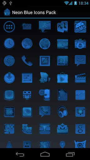 Neon Blue Icons Pack - ADW GO 2 تصوير الشاشة