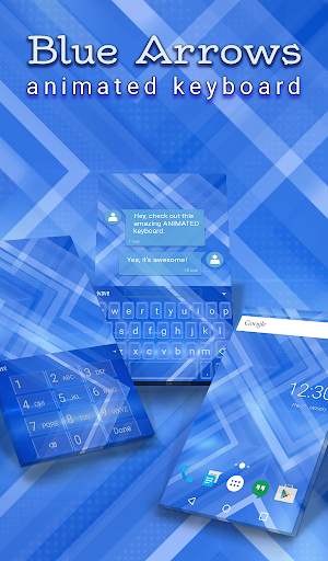 Blue Arrows Animated Keyboard + Live Wallpaper screenshot 1