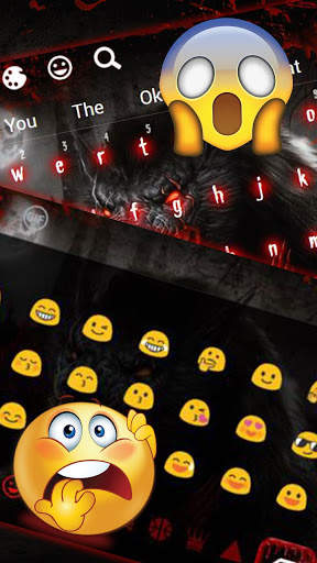 Bloody Scary Wolf Keyboard Theme screenshot 3