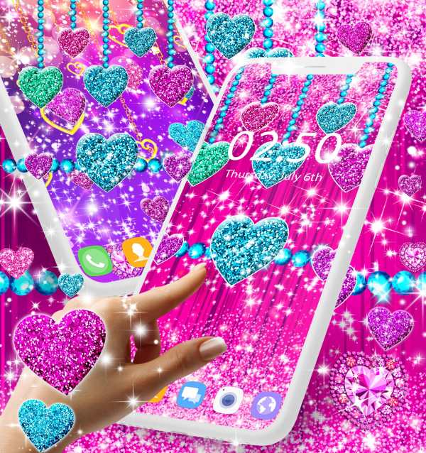 Glitter hearts live wallpaper screenshot 3