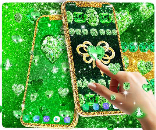 Green diamond shiny wallpapers screenshot 1