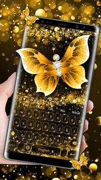 Luxury Gold Butterfly Keyboard screenshot 1