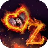 Fire Text Photo Frame Insta DP 1.0