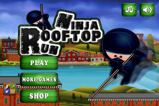 Ninja Rooftop Run, Mini Rush screenshot 1
