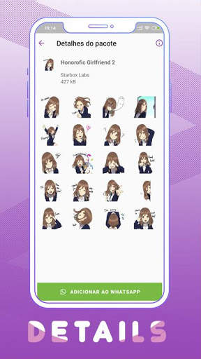 Figurinhas fofas (Cute Girls Stickers) WhatsApp screenshot 4
