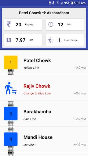 Delhi Metro Nav Fare Route Map 1 تصوير الشاشة