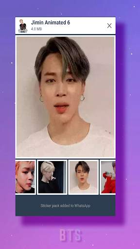 Jimin BTS Animated Stickers WA screenshot 1
