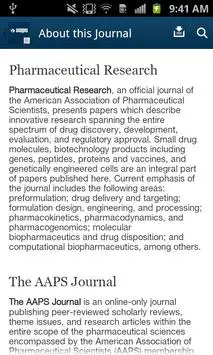 AAPS Journals screenshot 2