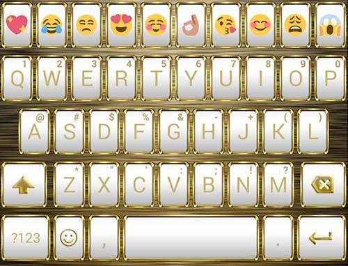 Frame WhiteGold Emoji Keyboard screenshot 5