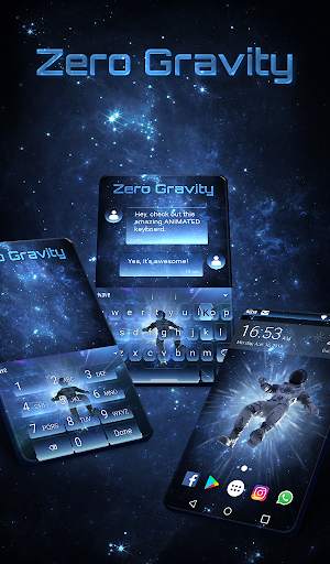 Zero Gravity Animated Keyboard   Live Wallpaper screenshot 1