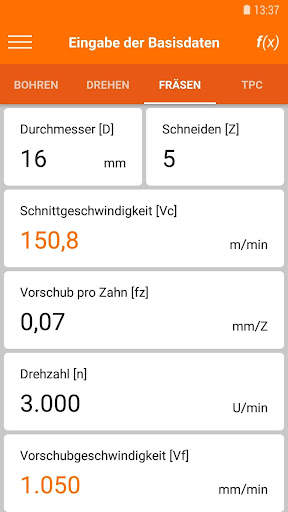 Hoffmann Zerspanungsrechner screenshot 2