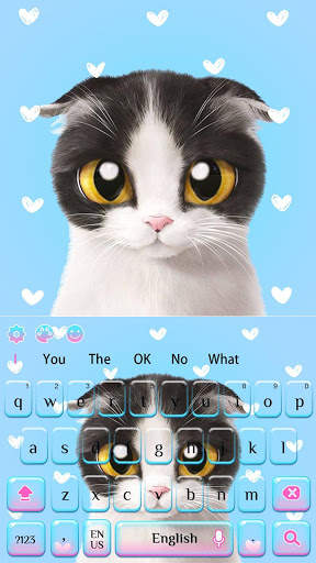 Blue Cute Kitty keyboard स्क्रीनशॉट 4