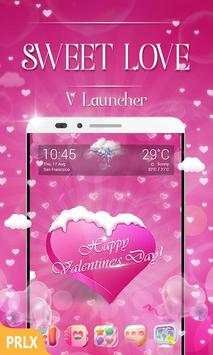 Sweet Love 3D V Launcher Theme 1 تصوير الشاشة