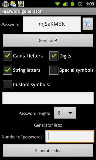 Password generator screenshot 1