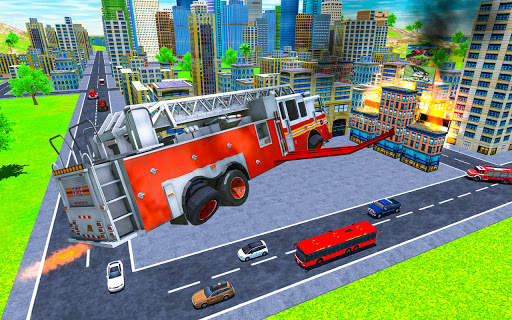 Flying Robot Fire Truck Game screenshot 6