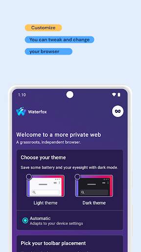 Waterfox: Privacy Web Browser screenshot 1