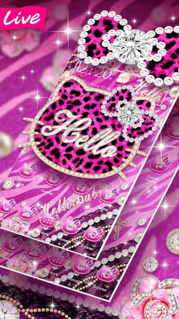 Cute 3D Pink Kitty Theme screenshot 1