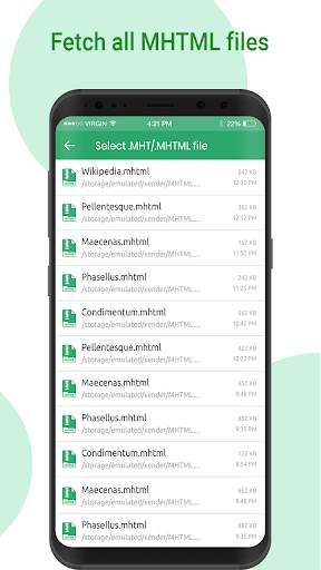 MHT/MHTML Viewer & PDF Convert screenshot 2