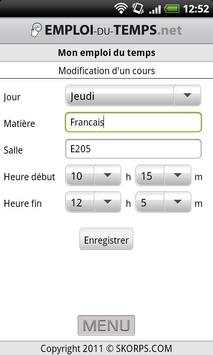 Emploi du temps screenshot 2
