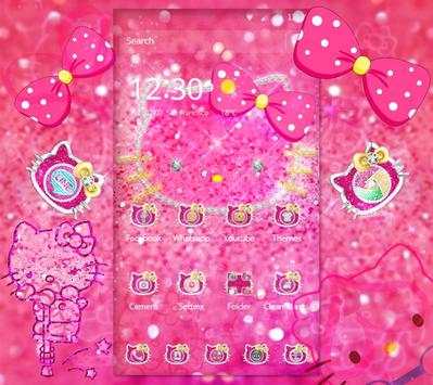 Pink Diamond Shining Bowknot Kitty Theme screenshot 1