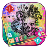 Colorful Joker Skull Keyboard Theme icon