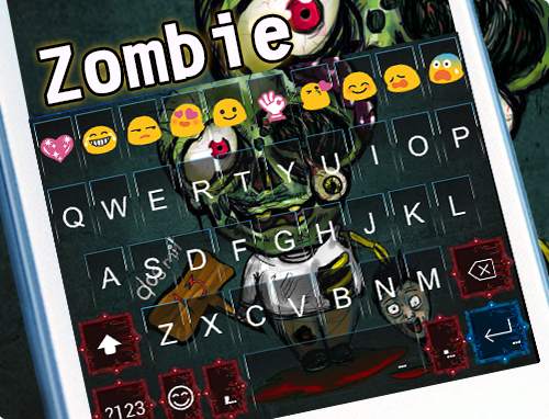 Cute Zombie Emoji Keyboard Theme 5 تصوير الشاشة