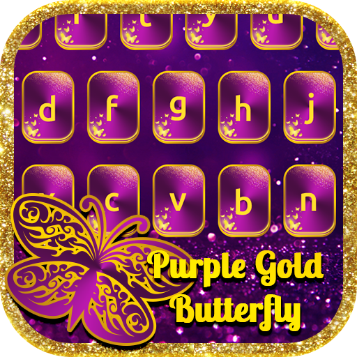 Purple Gold Butterfly Keyboard icon