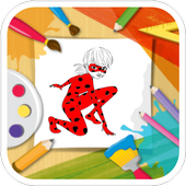 Coloring Ladybug &amp; Cat noir icon
