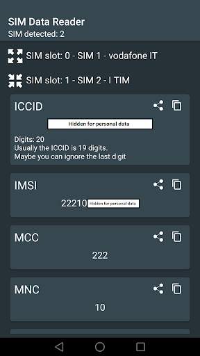 SIM Data Reader (ICCID - IMSI - MCC and more) screenshot 2