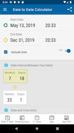 Date Calculator 3 تصوير الشاشة