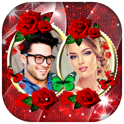 Red Rose Dual Photo Frames icon