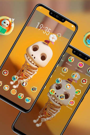 Cartoon Skull With A Flower theme Y21L screenshot 2