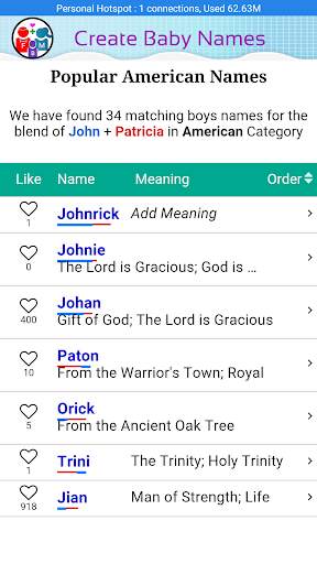 Baby Name Generator (Mom   Dad =Baby ) Suggestions screenshot 3