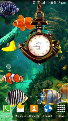 Aquarium Live Wallpaper - Analog Clock screenshot 2