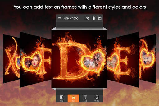 Fire Text Photo Frame screenshot 3