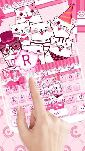 Pink Cute Cats Keyboard screenshot 2