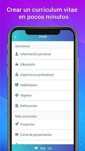 Currículum vítae Crear CV PDF screenshot 2