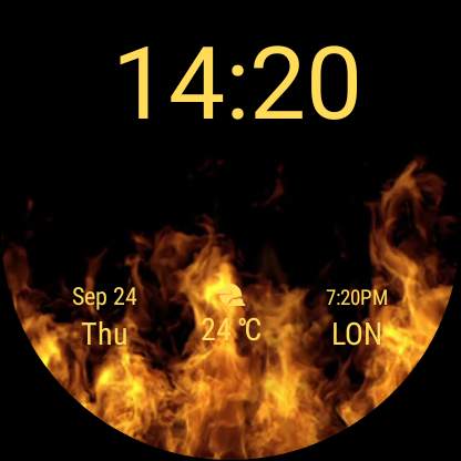 Flames Watch Face - Wear OS Smartwatch - Animated screenshot 12