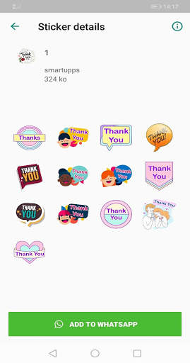 Thank you Stickers  (WAStickerApps) 3 تصوير الشاشة