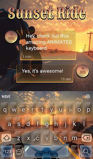 Sunset Ride Animated Keyboard स्क्रीनशॉट 3