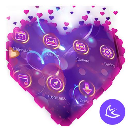 Purple Love Flower- APUS Launcher Free Theme 563.0.1001