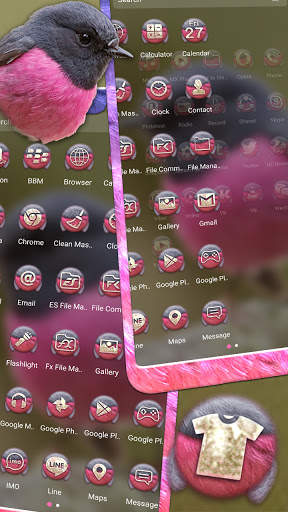 Pink Robin Launcher Theme screenshot 4