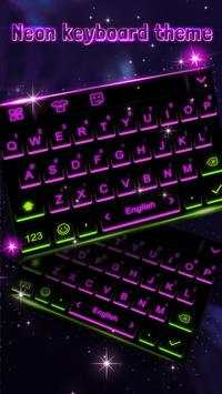 Neon Keyboard Theme with Emoji 1 تصوير الشاشة
