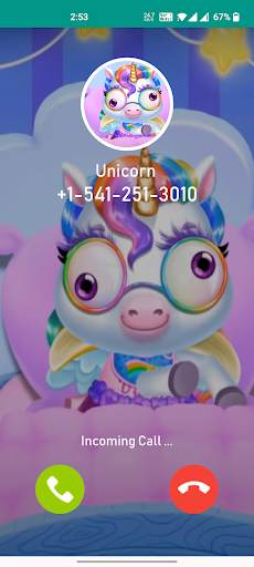Unicorn Princess Fake Call screenshot 2