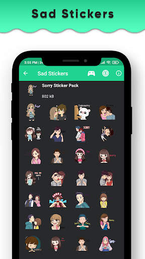 Sad Stickers for Whatsapp - Sorry WAStickerApps screenshot 3